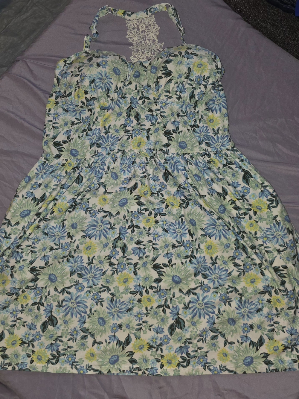 No Boundaries Blue, Green & Yellow Floral Mini Dress